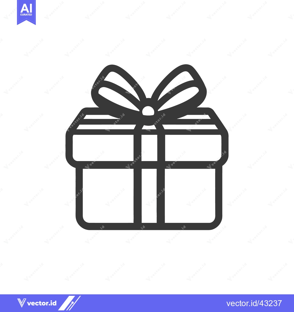 Premium Vector dari Simple illustration depicting a gift box tied with a beautiful bow
