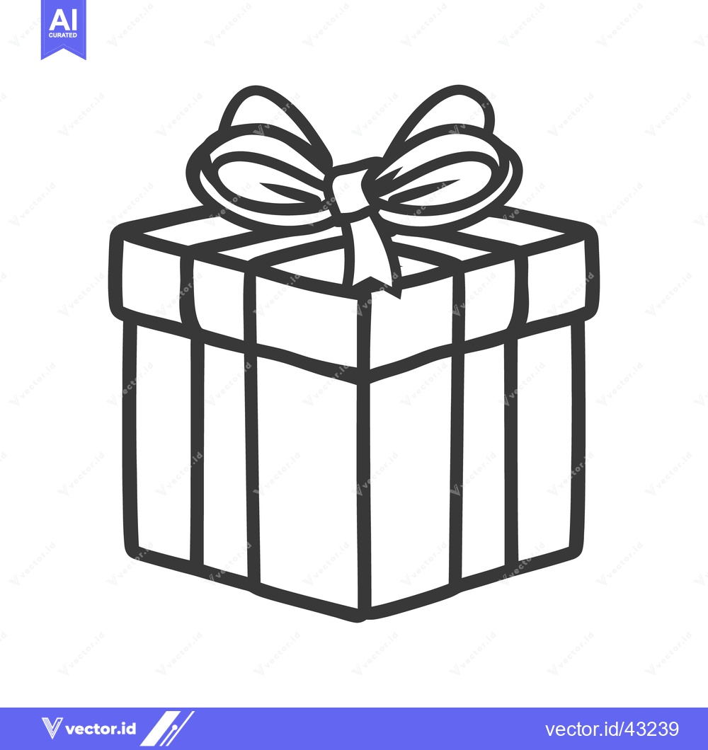 Premium Vector of A boxed present tied with a decorative bow on top