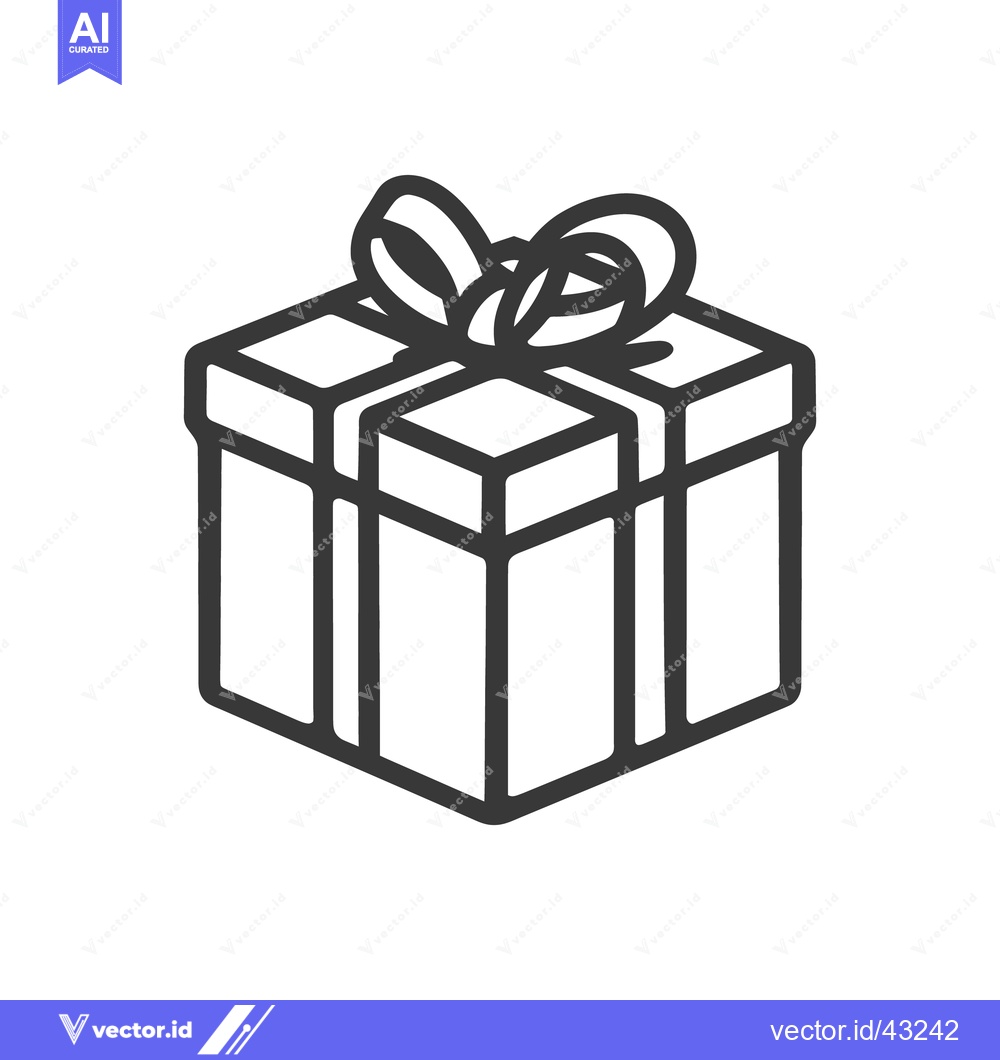 Premium Vector dari A boxed present tied up with ribbon ready to give someone