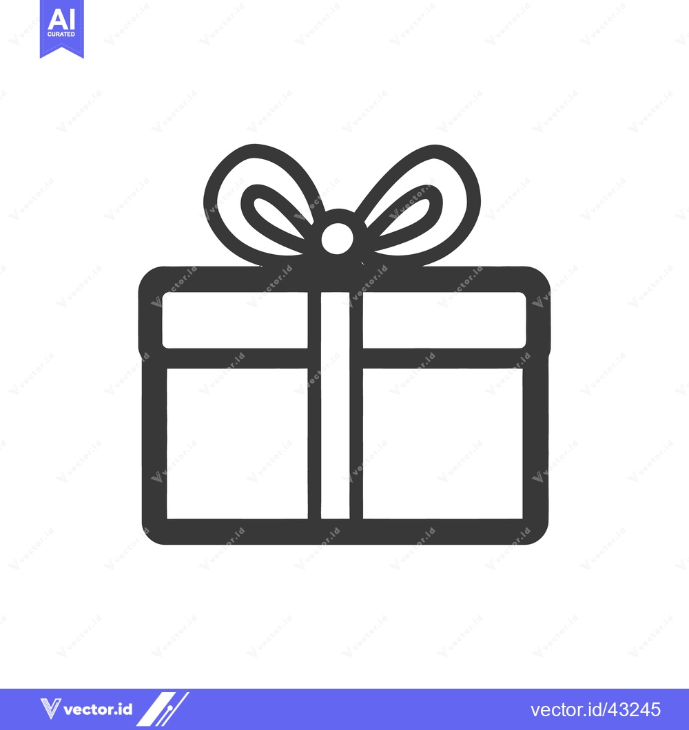 Premium Vector dari Simple illustration of a wrapped gift box with bow detail