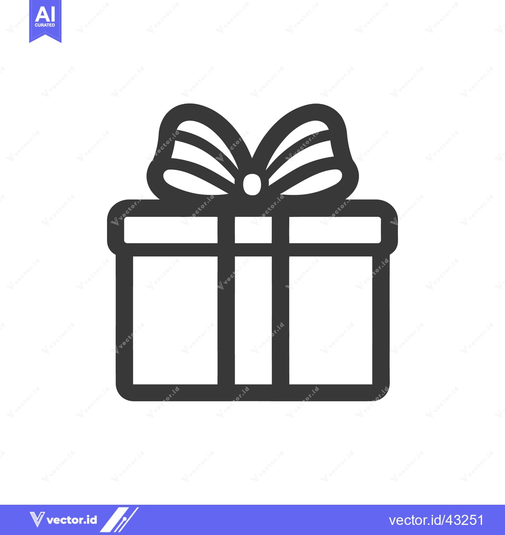 Premium Vector dari A simple icon showing a gift box with a bow on top