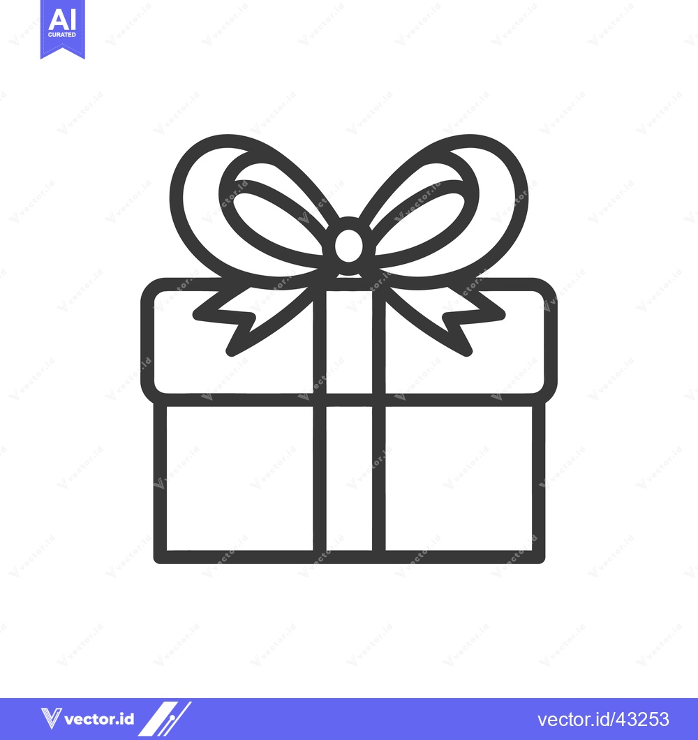 Premium Vector dari A simple vector illustration depicts a present with a decorative bow