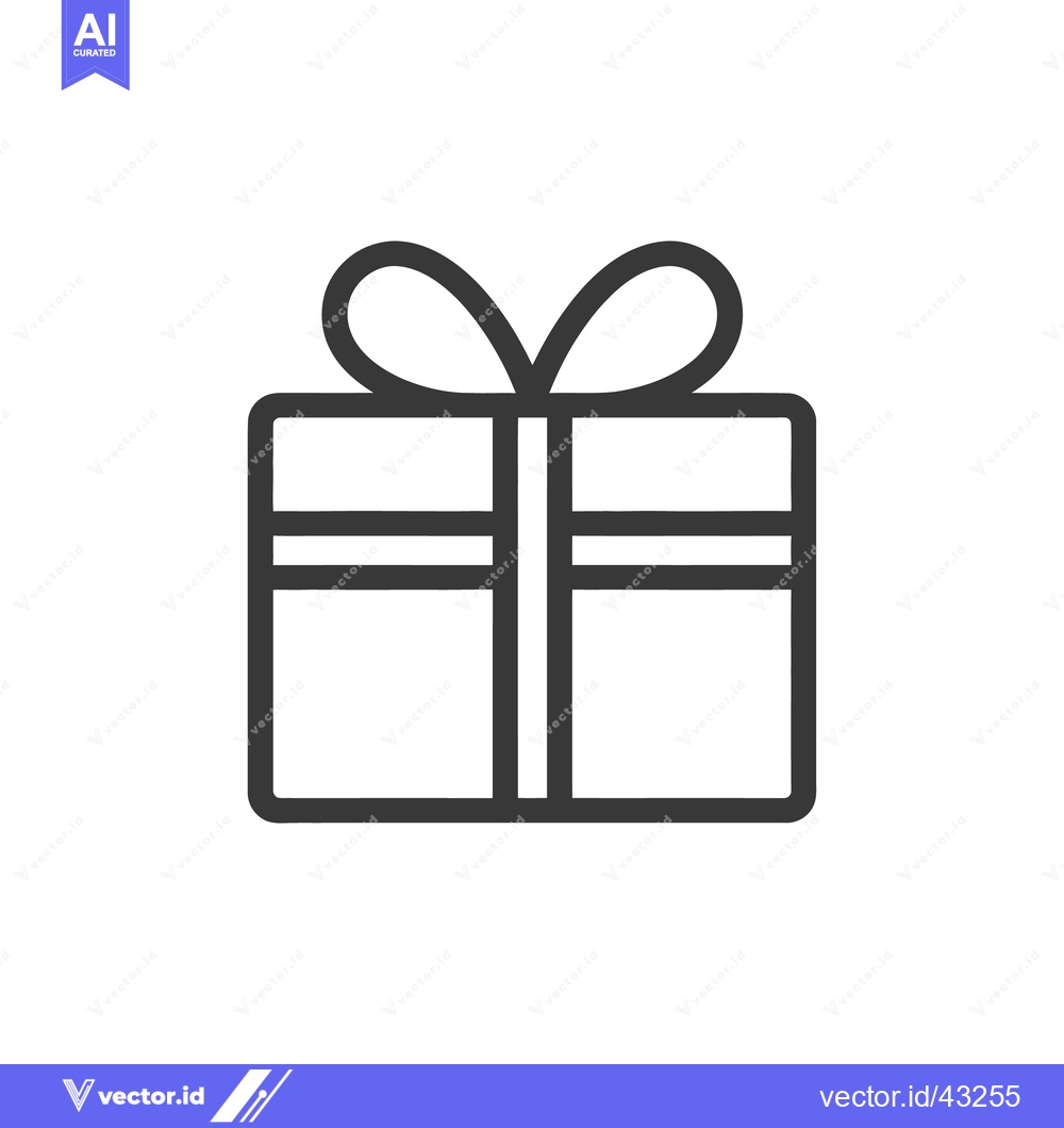 Premium Vector dari Simple illustration of a wrapped gift box with a ribbon bow