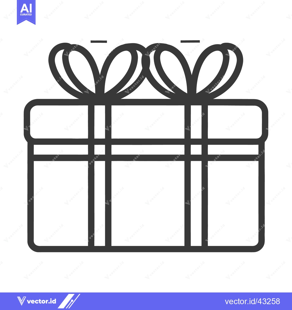 Premium Vector of A graphic illustration of a gift box with a decorative bow