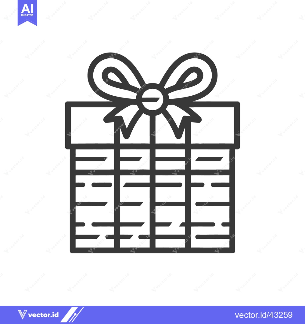 Premium Vector of A simple graphic illustration of a wrapped present with a bow