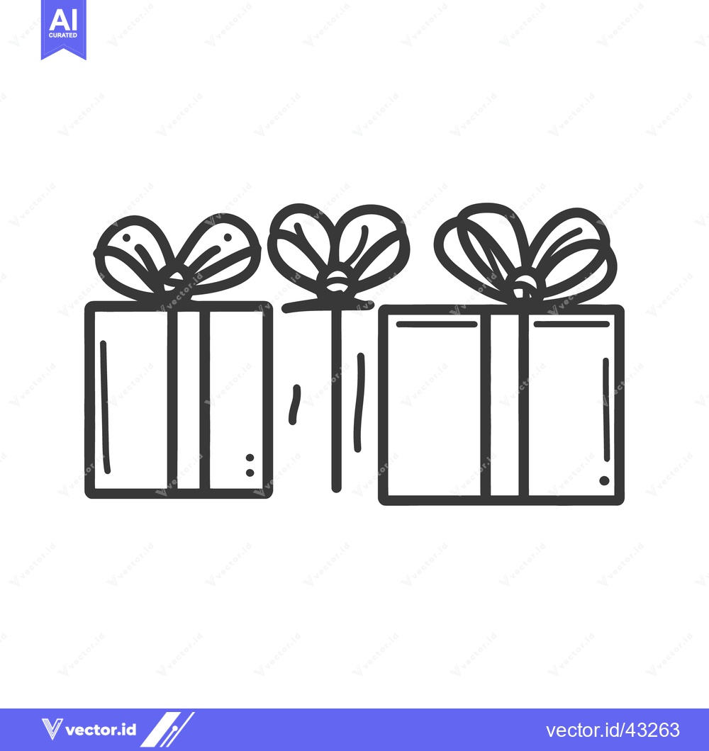 Premium Vector of Three presented gifts with tied bows are shown in a line