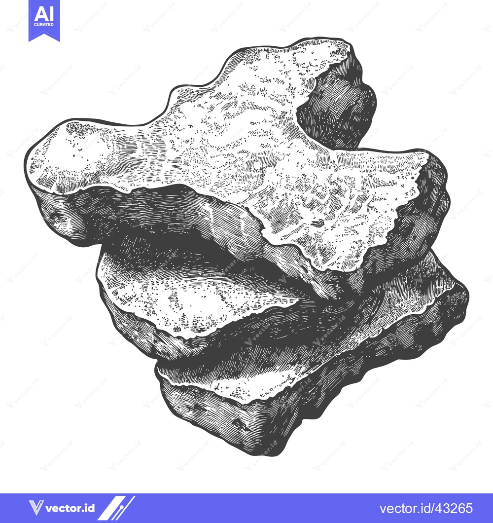 Premium Vector of A Detailed Engraving Of Irregular Rock Formations