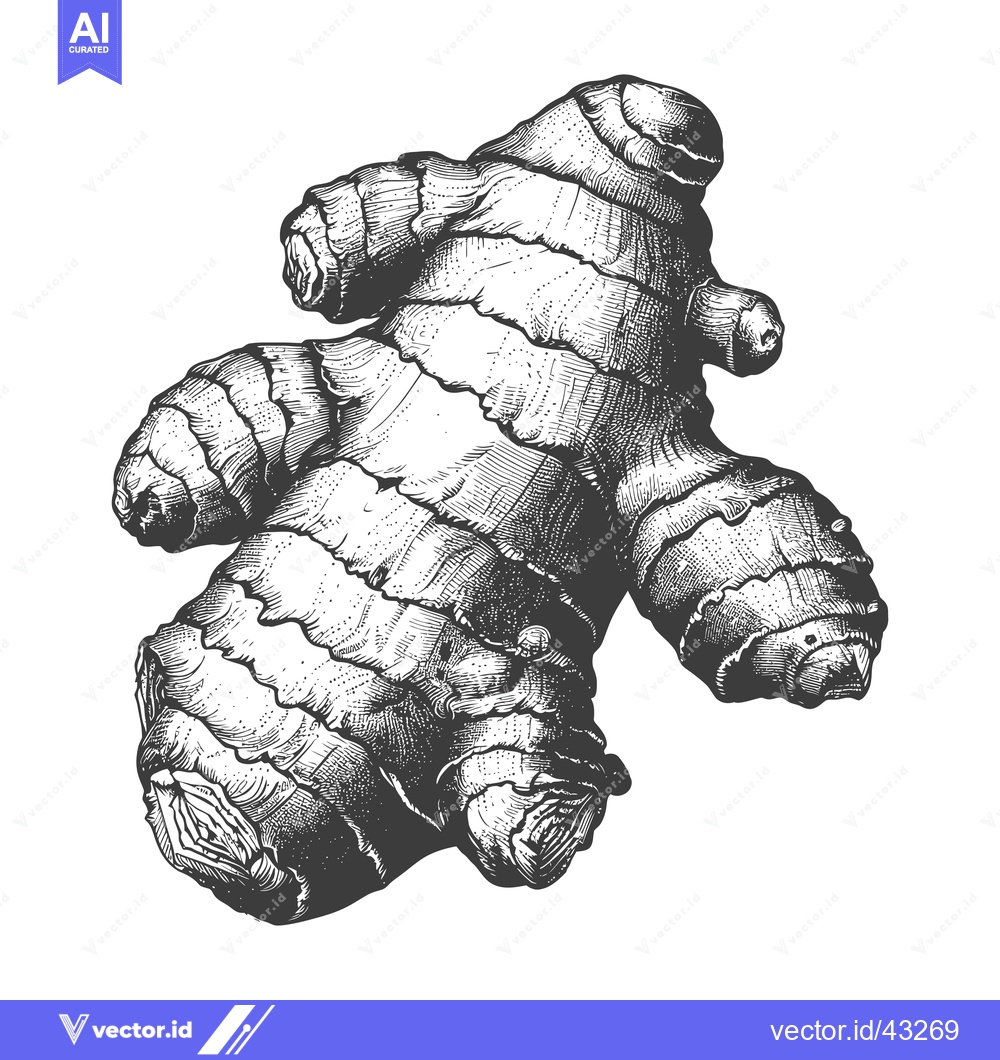Premium Vector dari Detailed Illustration of a Fresh Ginger Root