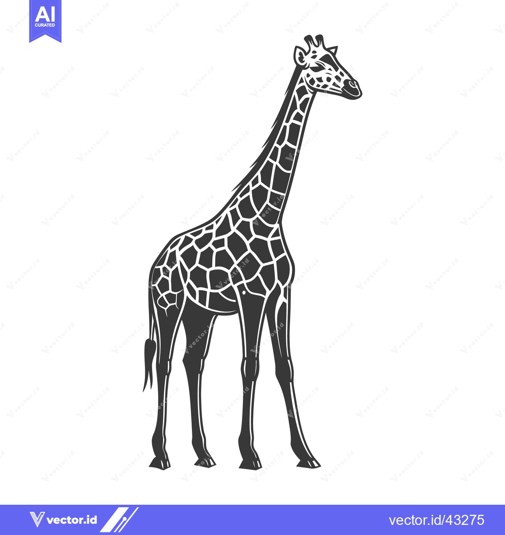 Premium Vector dari A tall giraffe with a long neck is standing upright