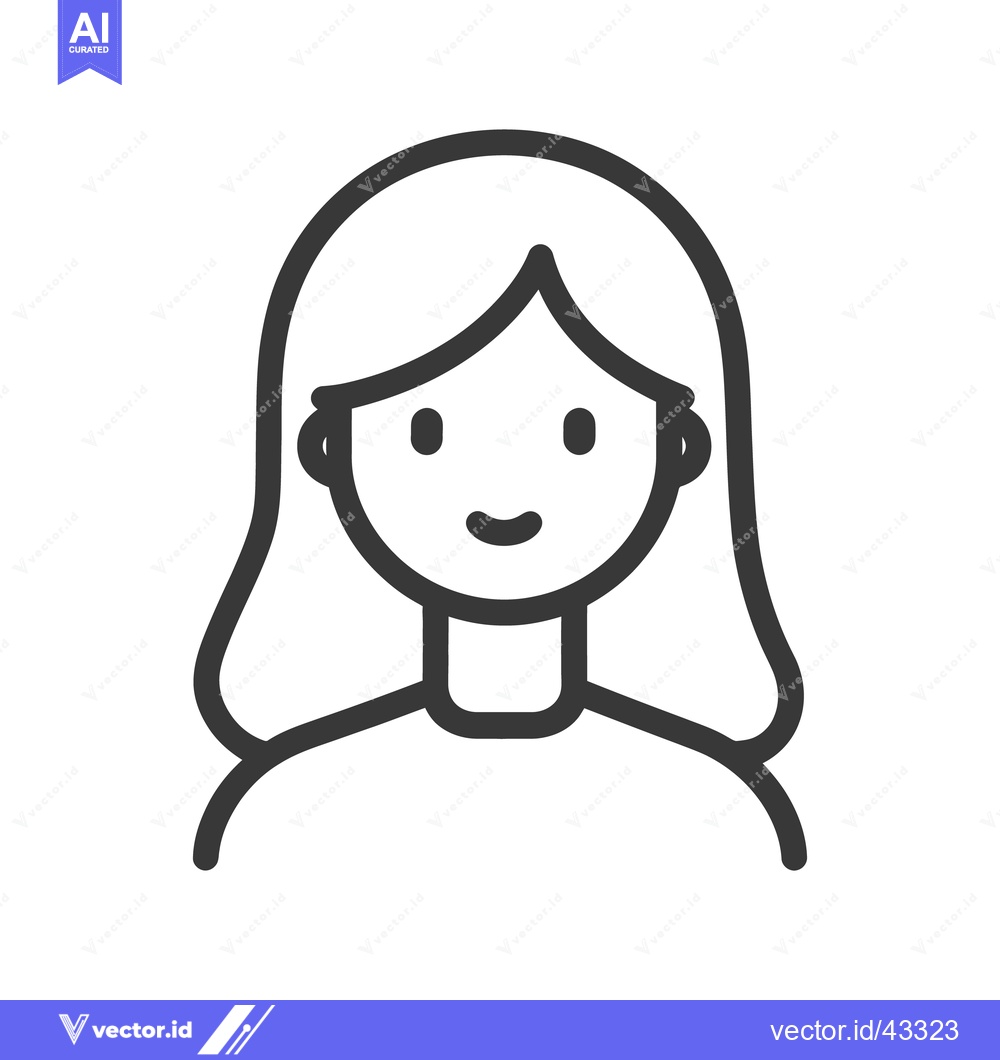Premium Vector dari A simple illustration of a woman with long flowing hair