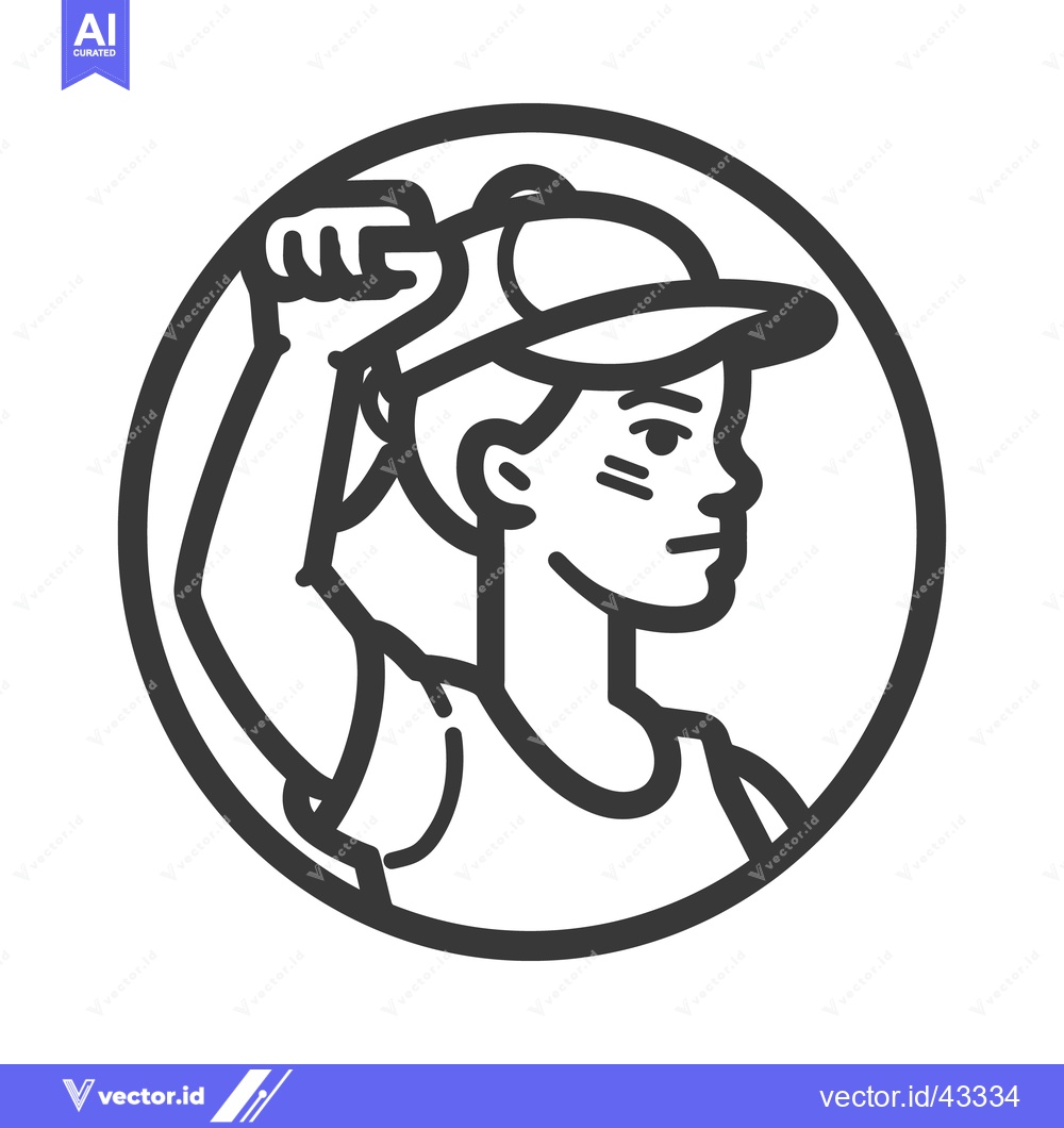 Premium Vector dari A stylized portrait of a person raising their arm in a circle