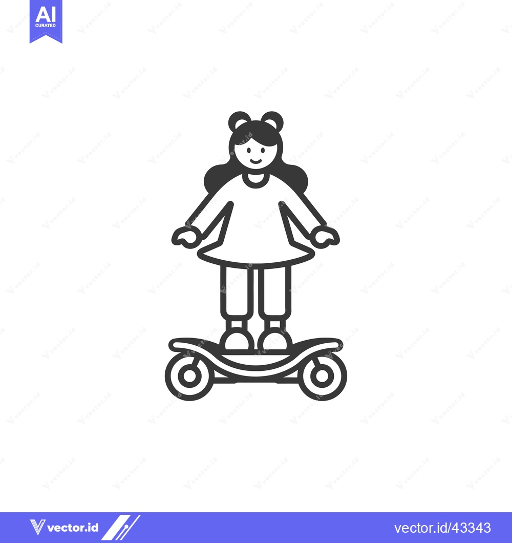 Premium Vector of Girl Riding a Self-Balancing Electric Scooter