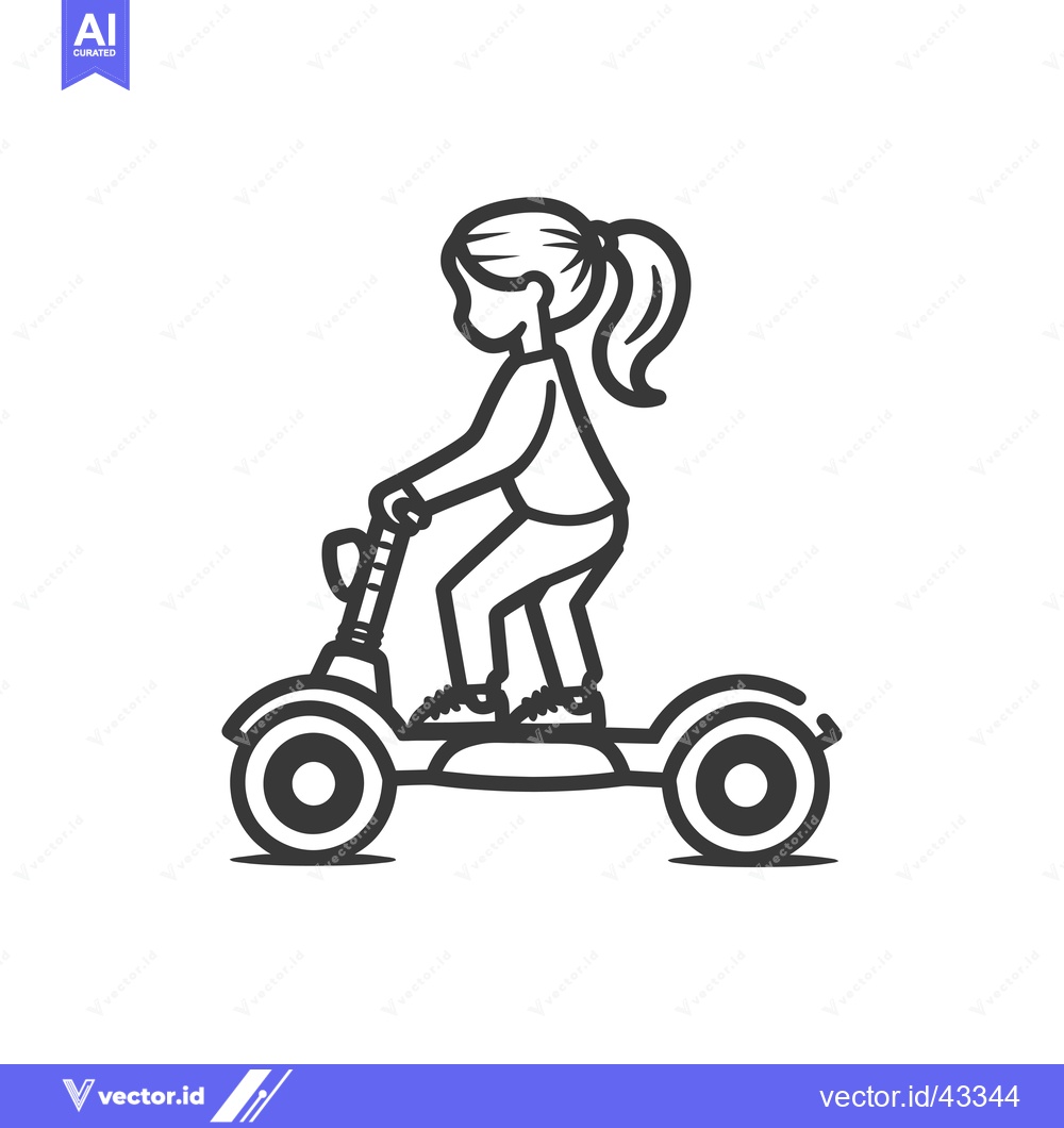Premium Vector dari Girl riding a two-wheeled electric scooter