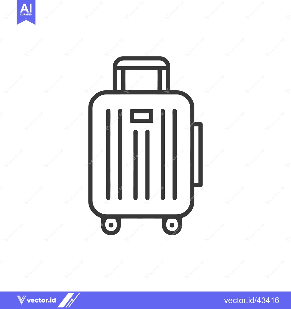 Premium Vector of Minimalist Suitcase Icon: Travel, Luggage, and Adventure Symbol