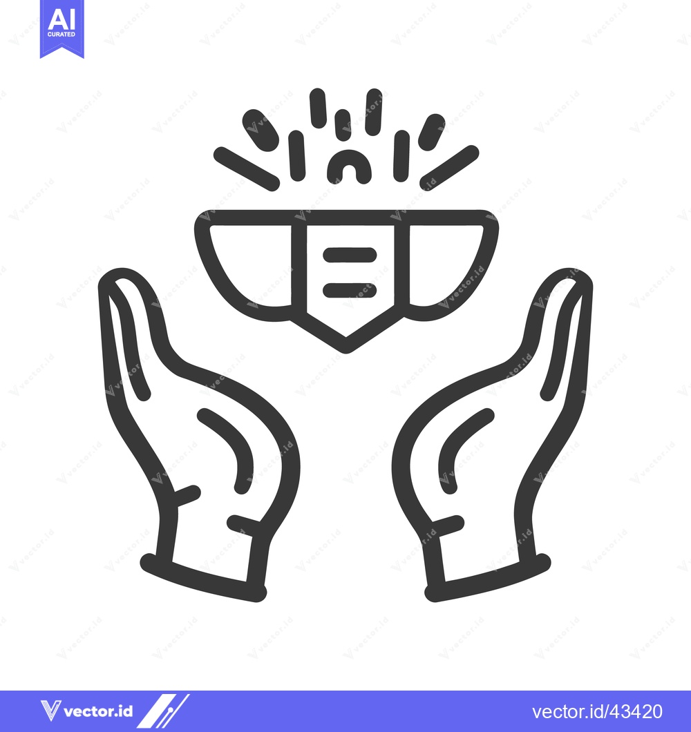Premium Vector dari Two hands are supporting a shield like object