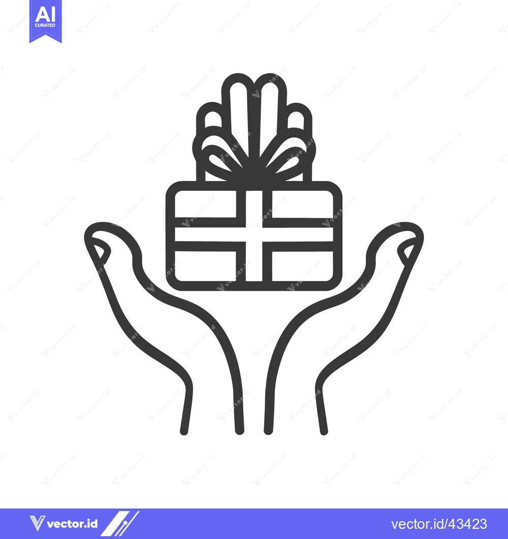 Premium Vector dari A pair of hands holding a gift in an offering gesture