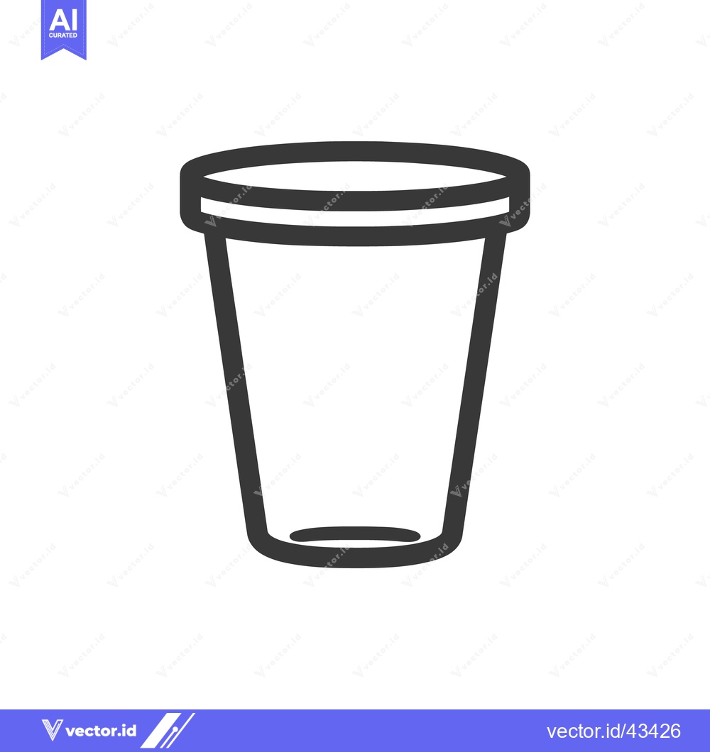 Premium Vector dari Minimalist Vector Illustration of a Simple Plastic Cup Icon