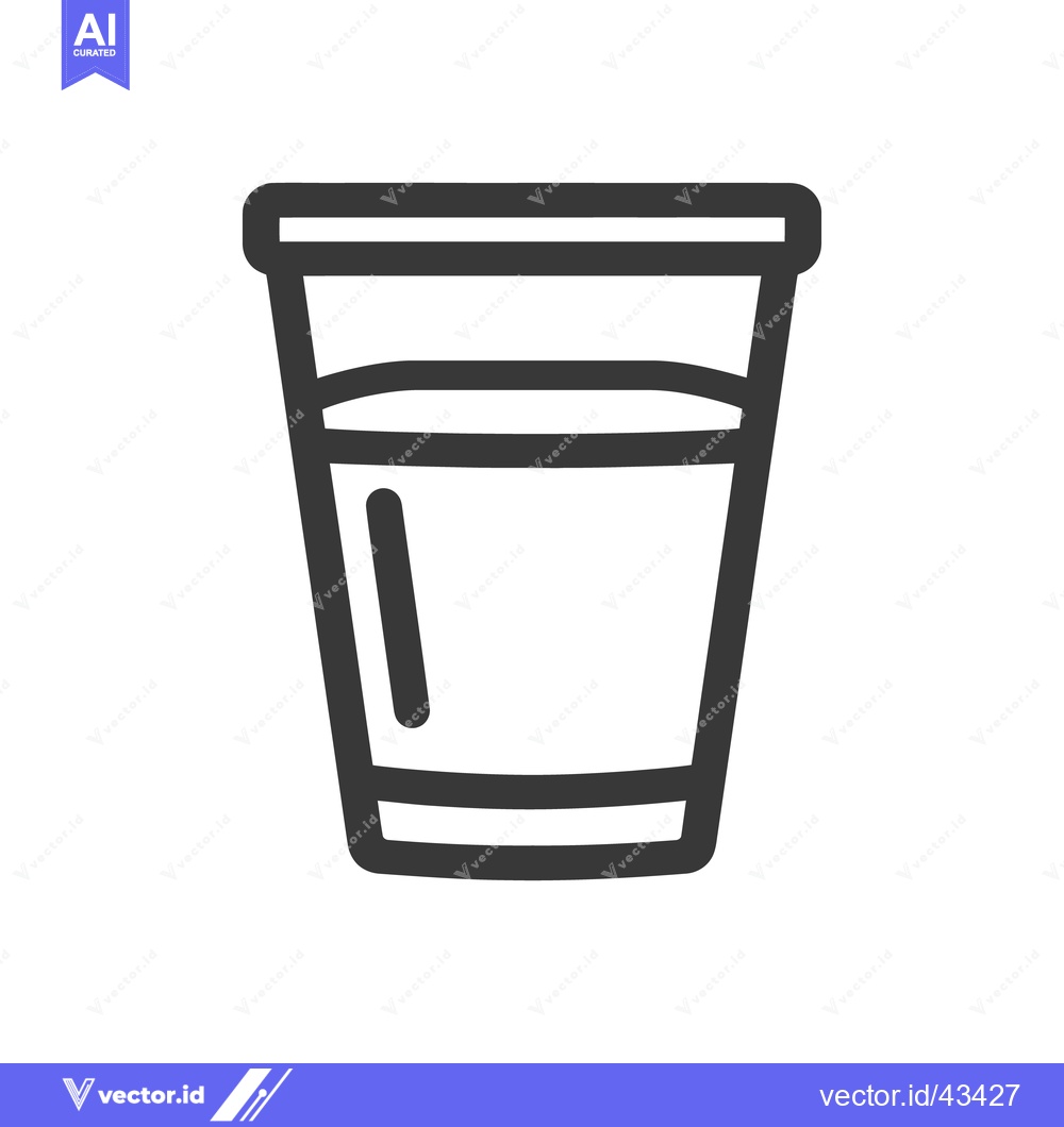 Premium Vector dari Minimalist Glass Icon: Simple, Clean Line Art for Modern Design Projec
