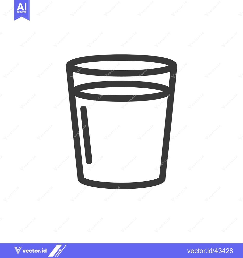 Premium Vector dari Minimalist Glass Icon: Simple, Clean Design for Water or Beverage