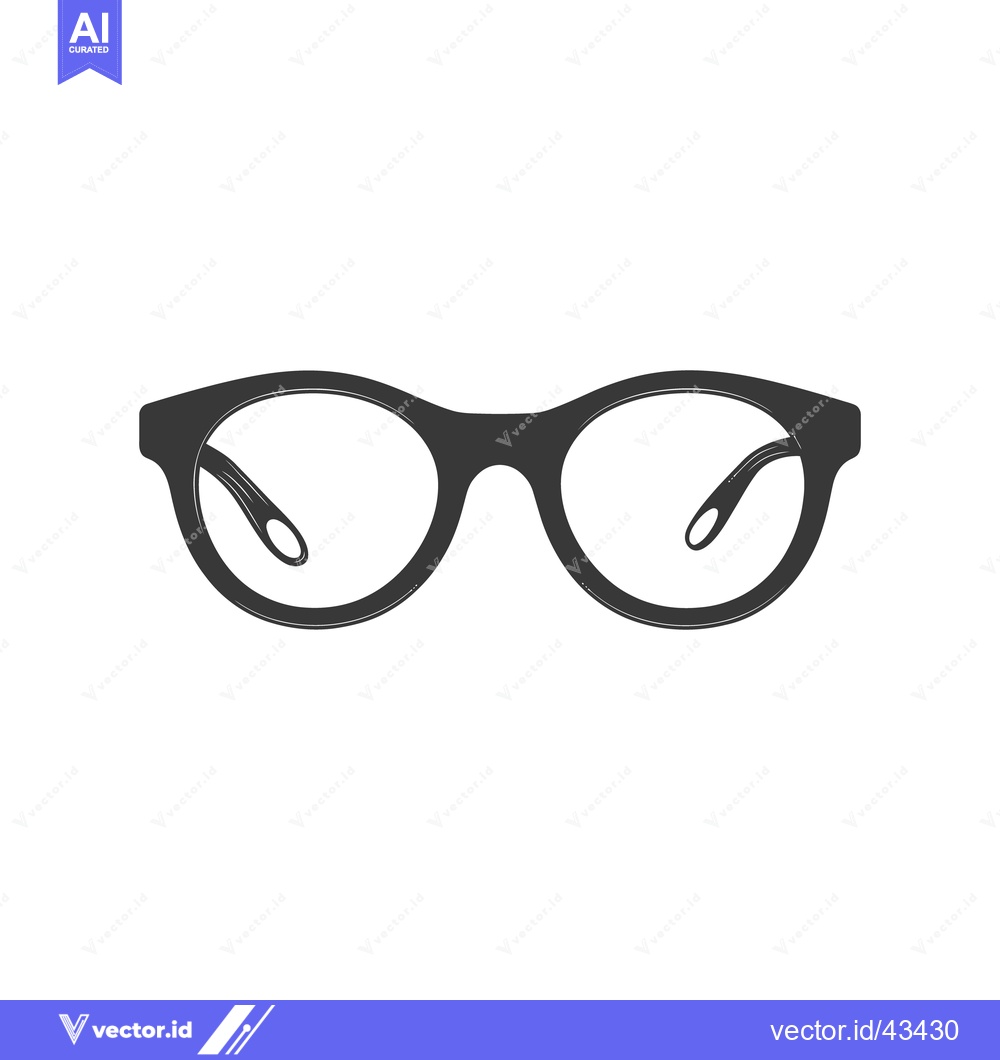 Premium Vector dari A black minimalist illustration of round framed eyeglasses on white