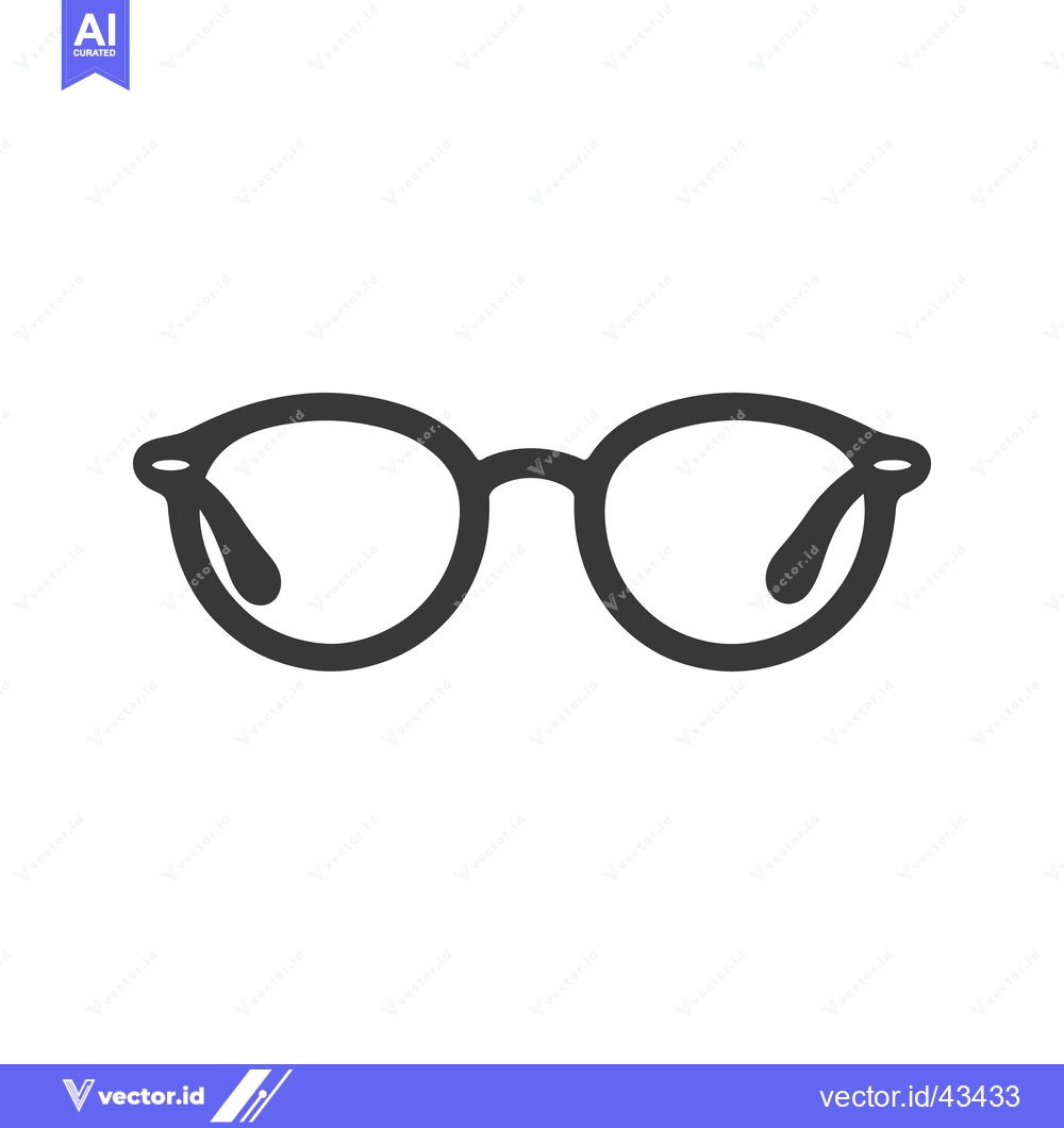 Premium Vector dari A simple black line illustration representing stylish eye glasses