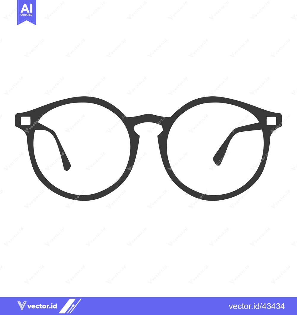 Premium Vector of Black Eyeglasses Graphic Illustration Against a Clean White Background