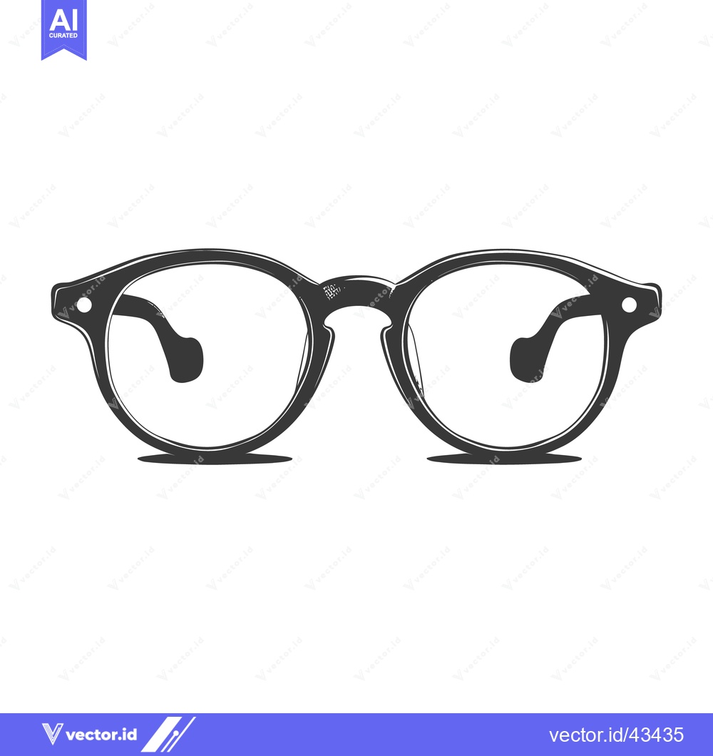 Premium Vector of A stylized black and white image of fashionable eyeglasses spectacles