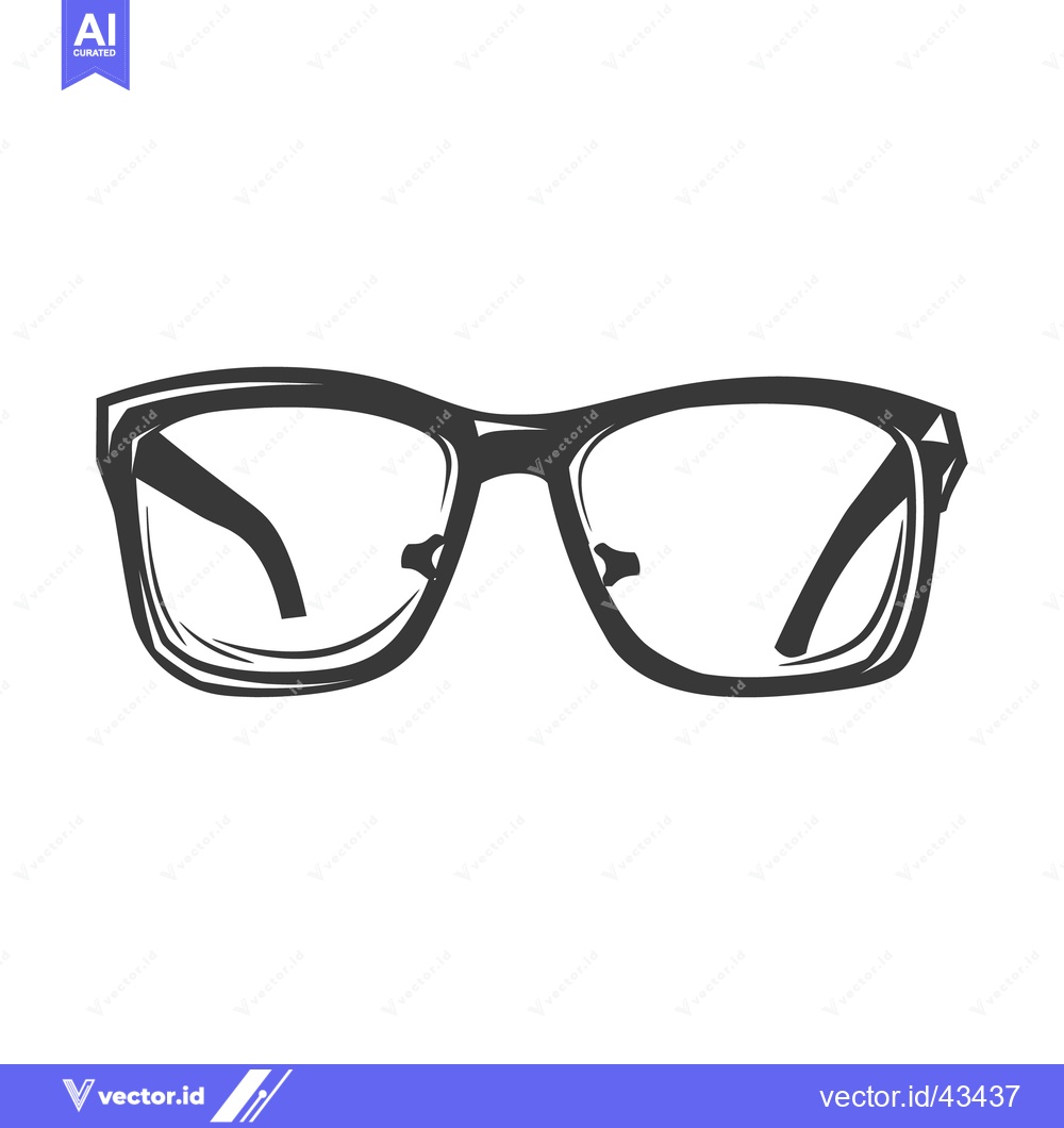 Premium Vector dari A simple line drawing depicting a pair of eyeglasses