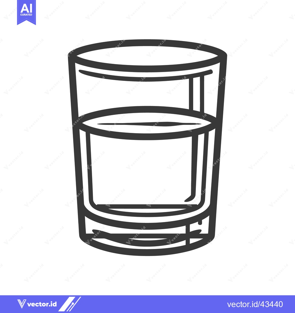 Premium Vector dari A full transparent glass with liquid inside its container