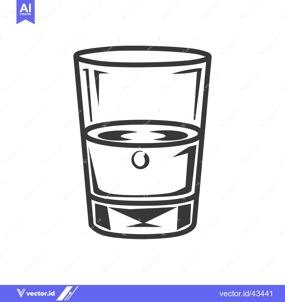 Premium Vector of A Simple Graphic Depiction of a Glass Filled With Liquid
