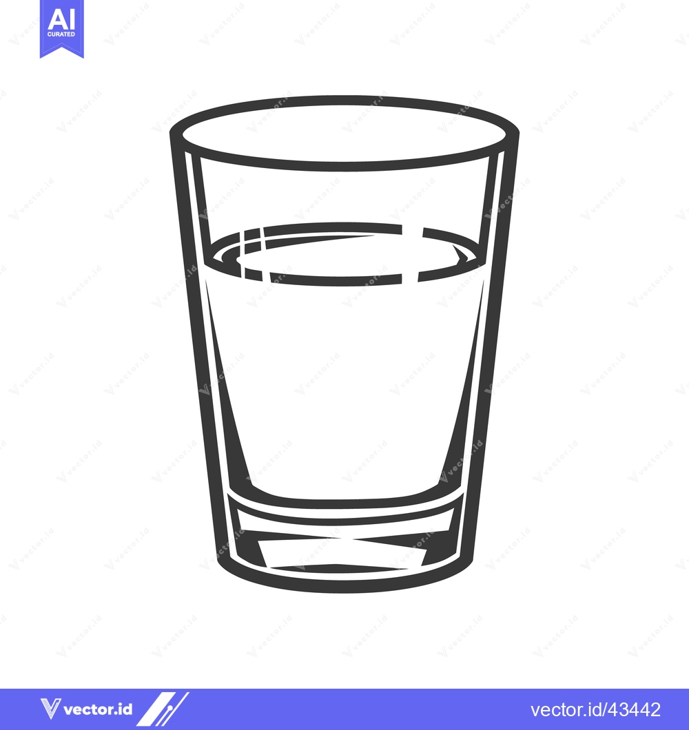 Premium Vector of A transparent glass containing liquid is shown in this picture
