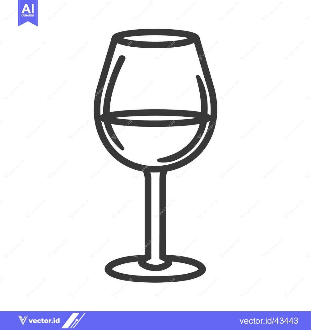 Premium Vector of A simple black and white illustration of a stemmed wine glass