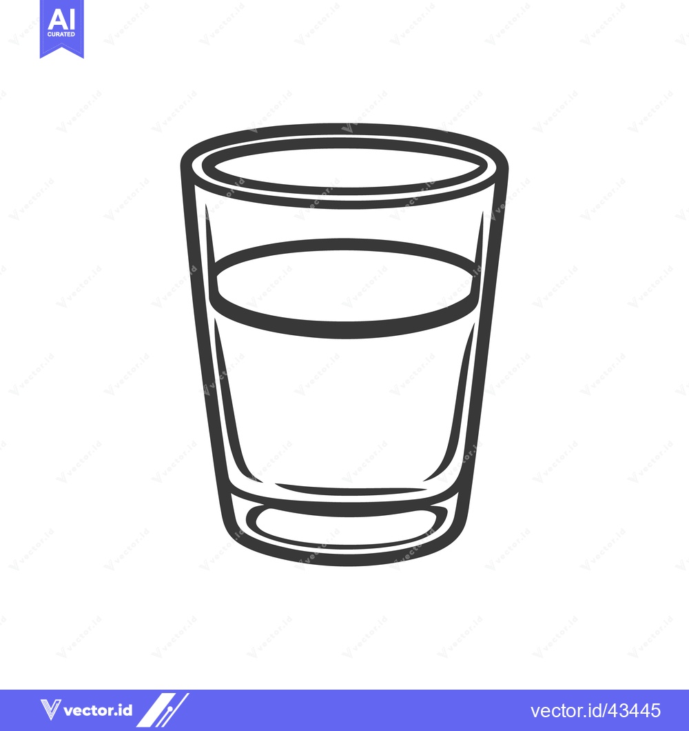 Premium Vector of A simple illustration showing a glass holding some clear liquid