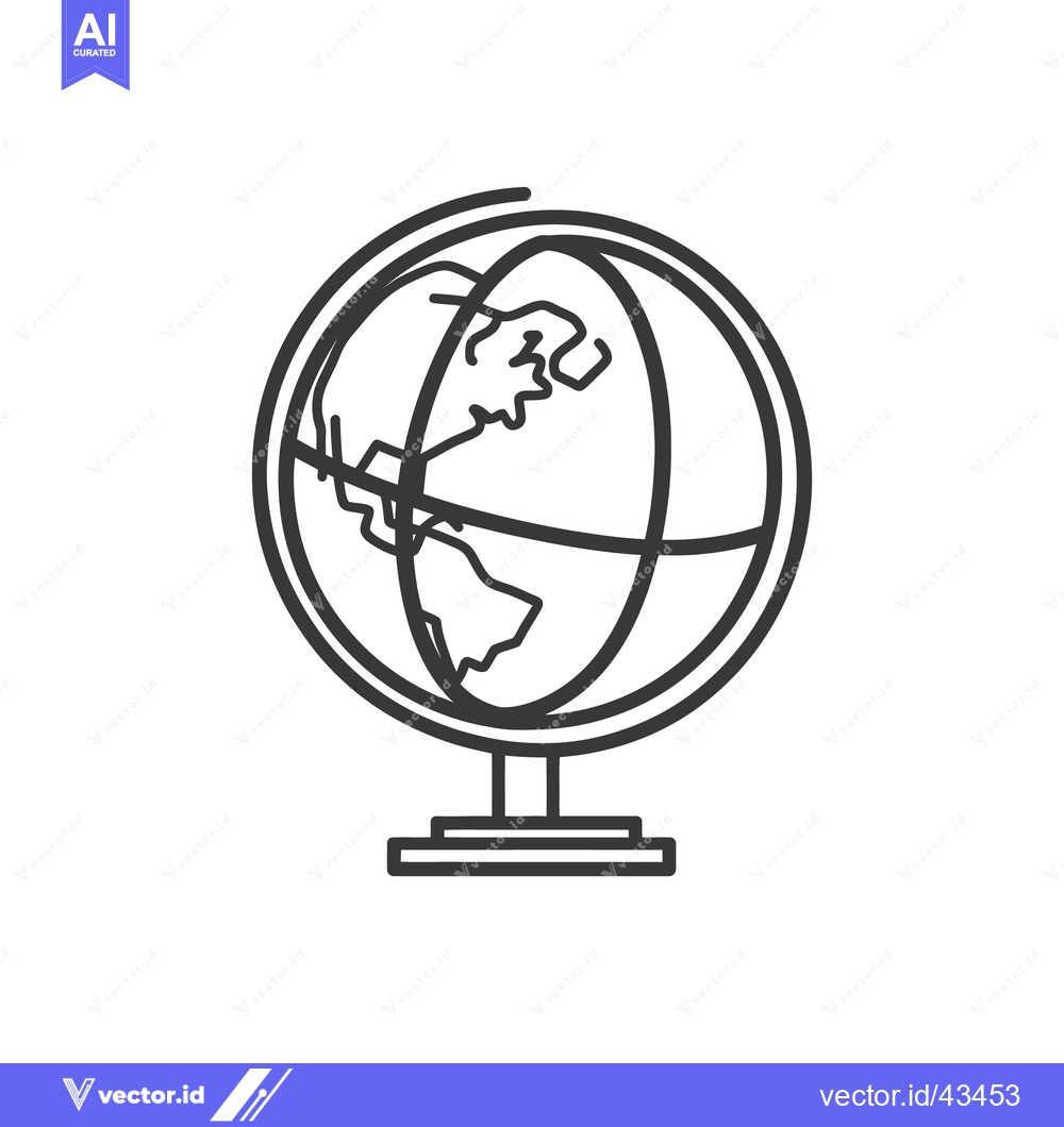 Premium Vector dari A simple black and white illustration of a terrestrial globe
