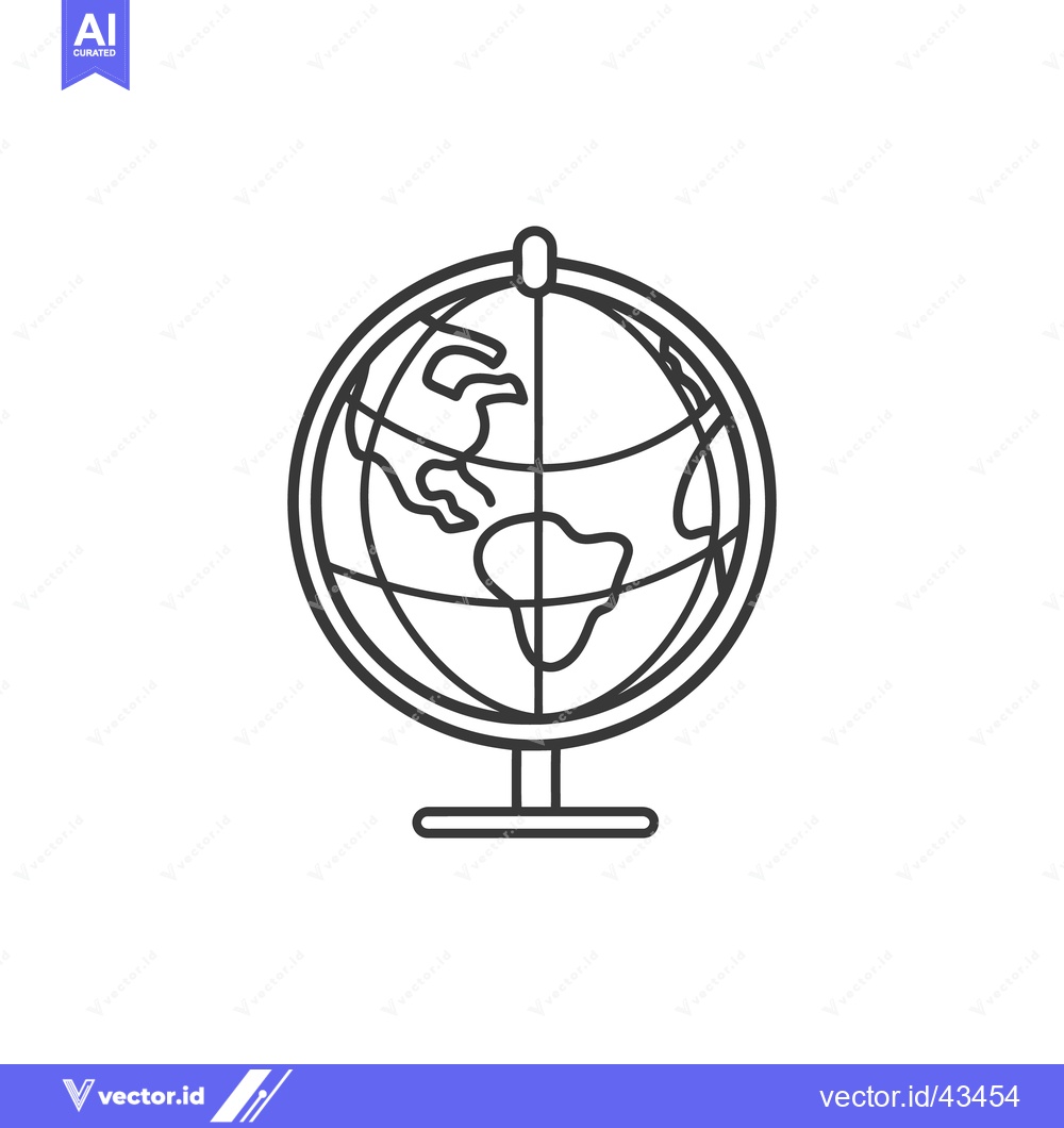 Premium Vector dari A simple black and white line drawing of an earth globe