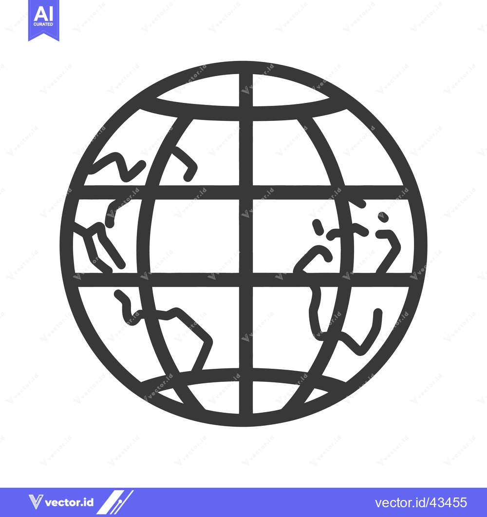 Premium Vector dari A Simple Black and White Outline Depicting Planet Earth