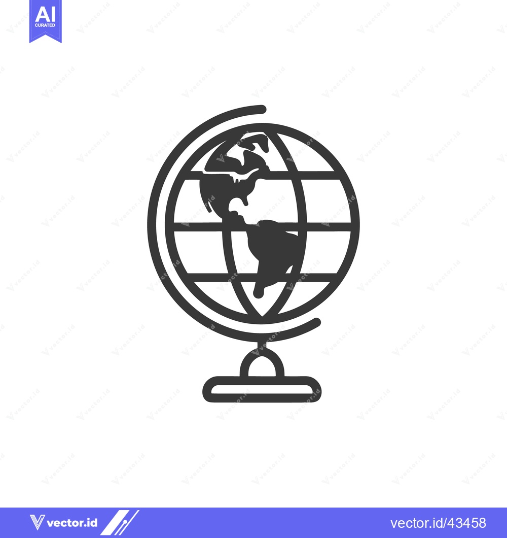 Premium Vector of A simple outline illustration depicting a stylized globe on a stand