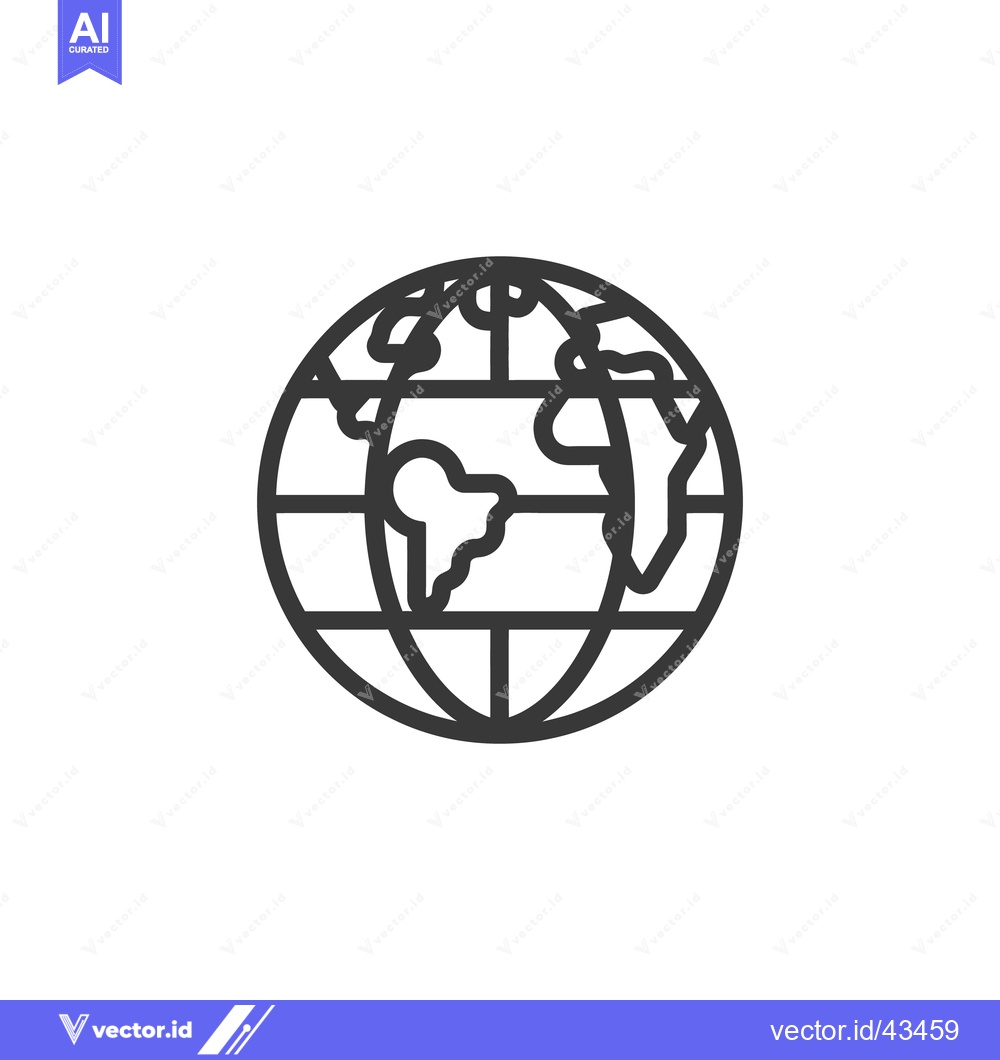 Premium Vector of A line drawing depicting the planet earth globally