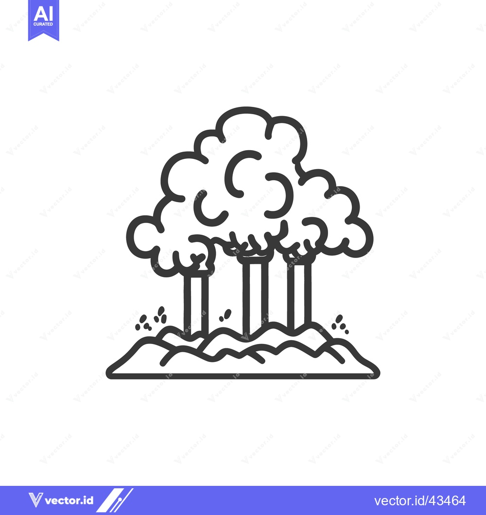 Premium Vector dari A graphic black and white illustration depicting three trees on hills