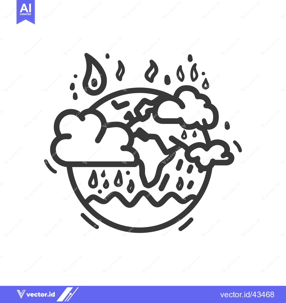 Premium Vector dari Illustration depicting a rainy weather system around planet earth