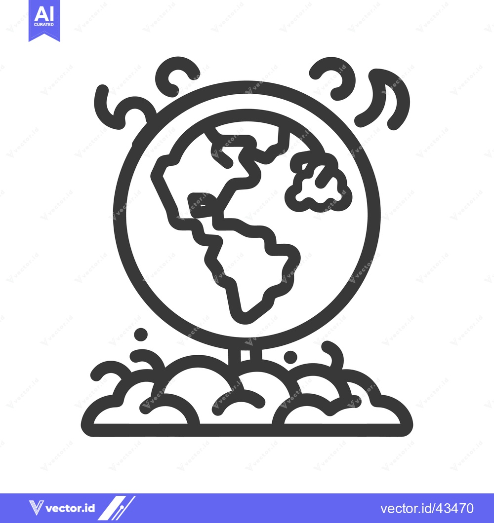 Premium Vector of A simplified globe illustration surrounded by emissions and air pollut