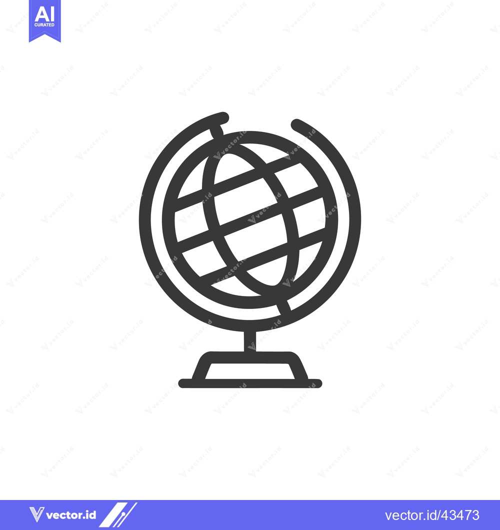 Premium Vector dari Minimalist Globe Icon: Stylized Earth Representation on White Backgrou
