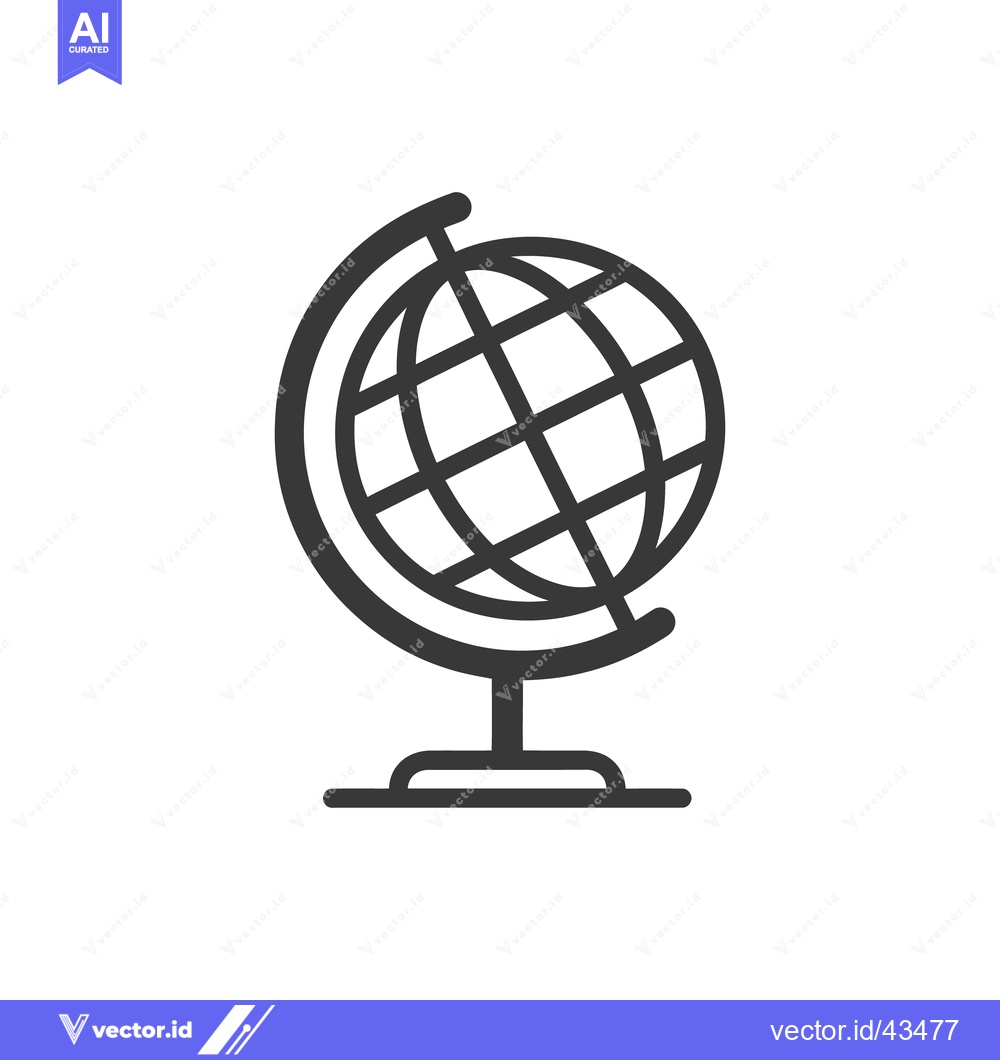 Premium Vector dari Minimalist Globe Icon: Stylized World Representation on White Backgrou