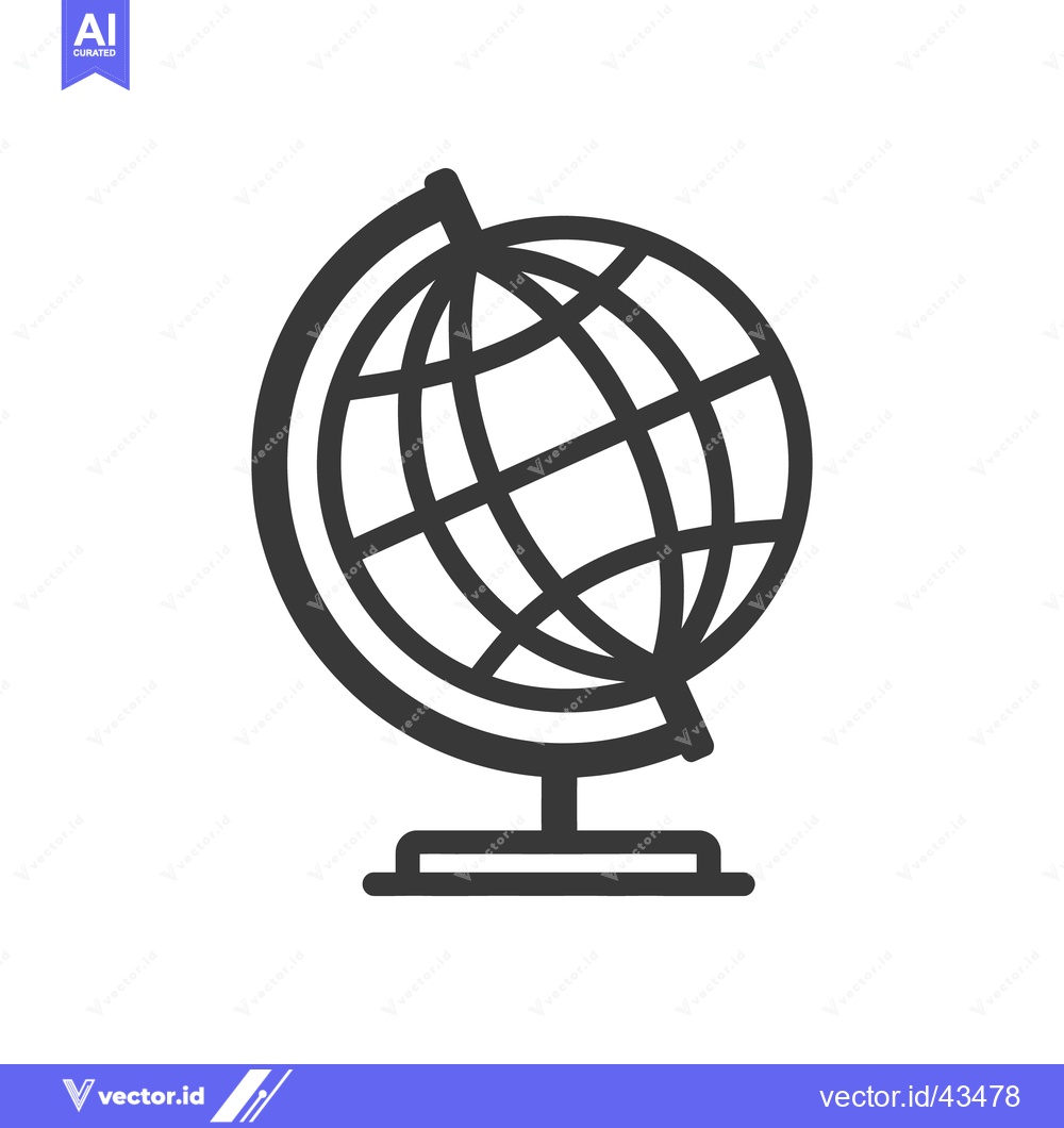Premium Vector of Minimalist Globe Icon: Education, Geography, and Global Connection Sym