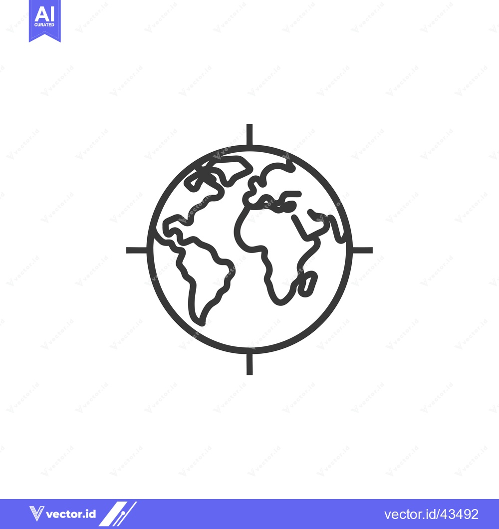 Premium Vector dari Globe with Crosshair Targeting Outline