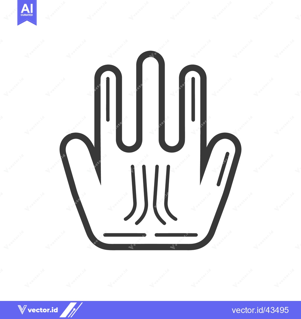 Premium Vector dari A stylized black and white graphic illustration of a human hand