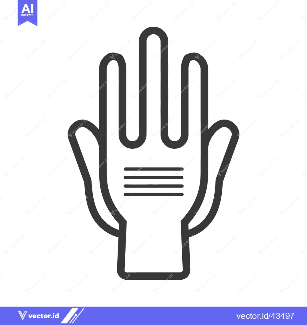 Premium Vector of A simple vector illustration depicting the outline of a glove