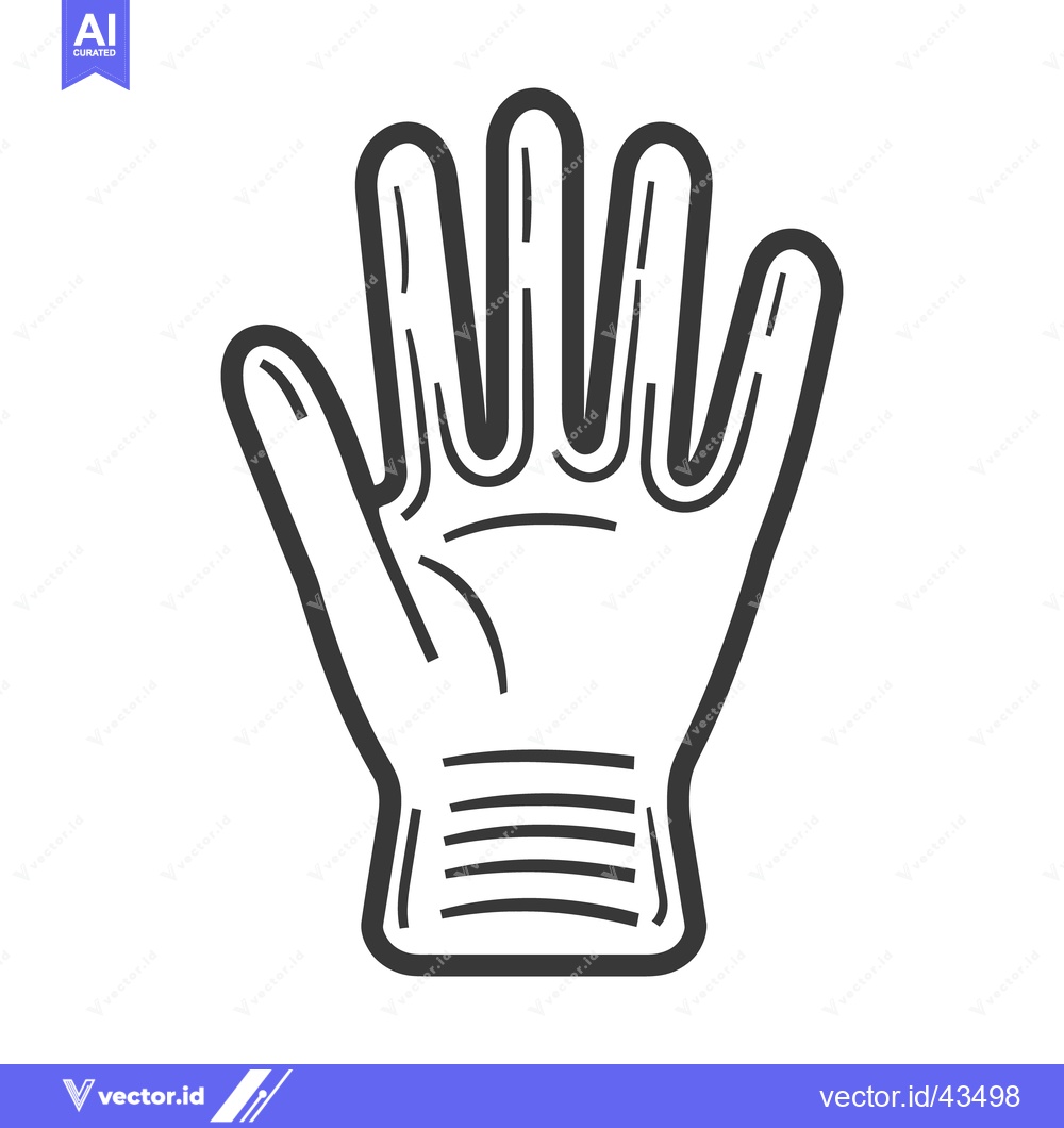 Premium Vector of Simple black and white illustration of an open hand glove