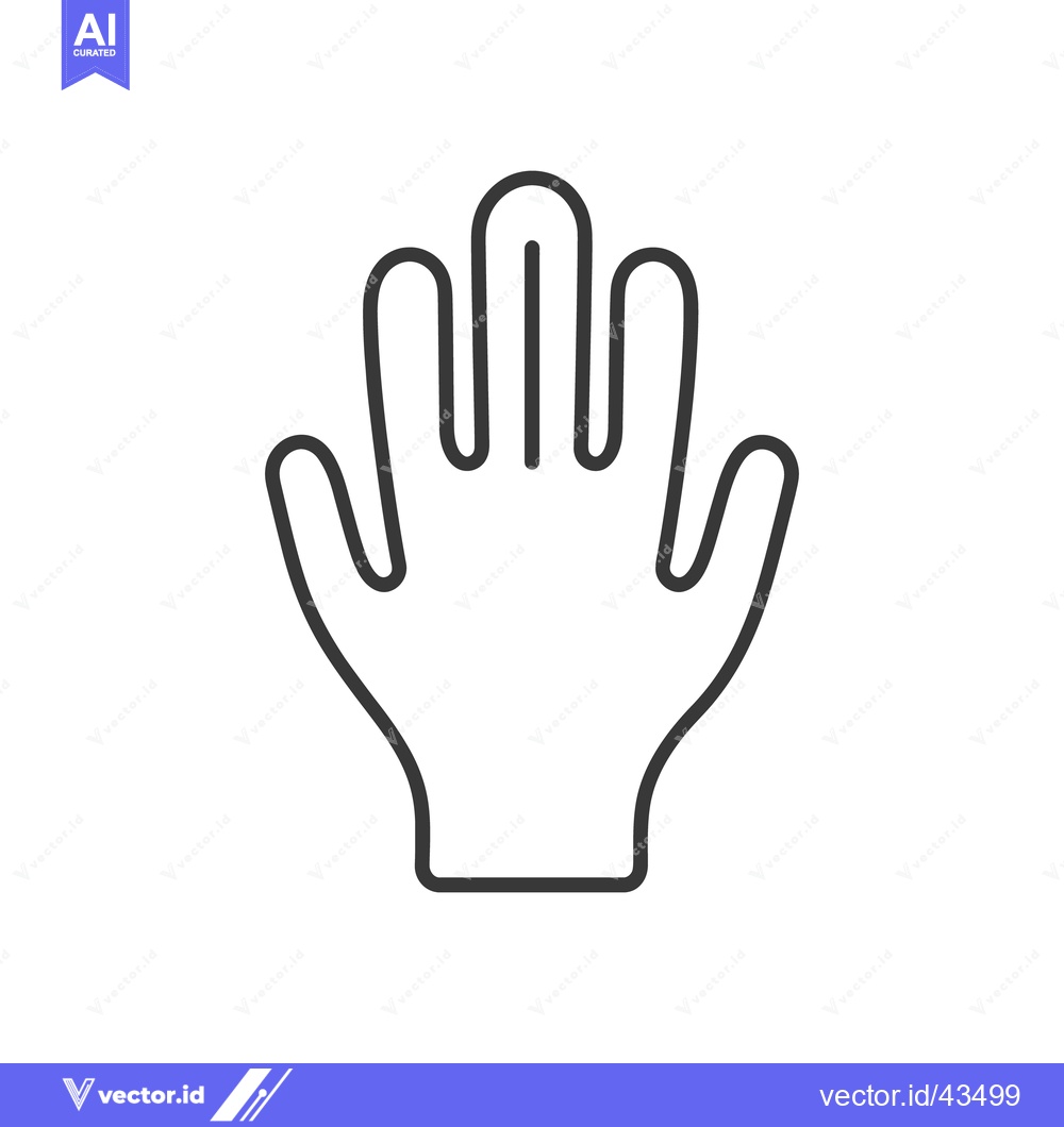 Premium Vector of An outline depiction of a human open hand against white background