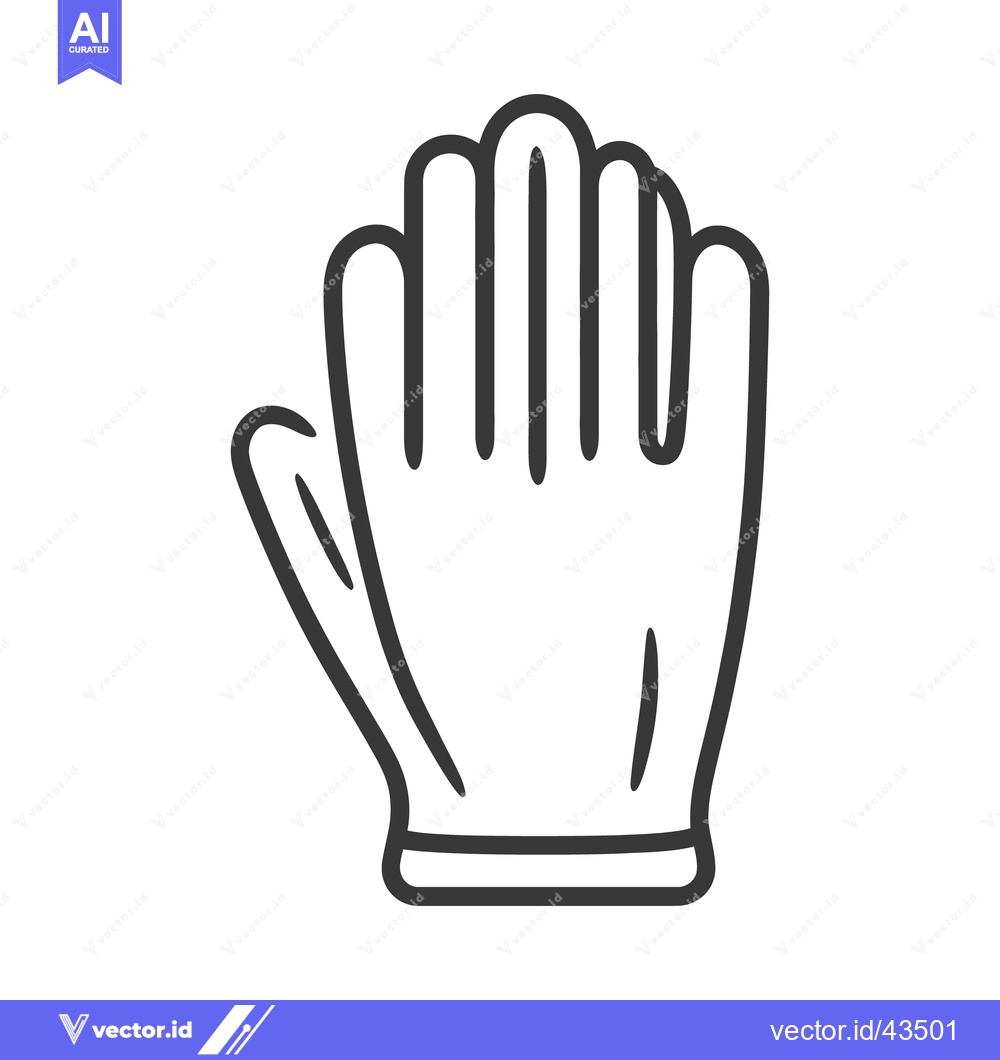 Premium Vector of A single monochrome line drawing of a protective glove
